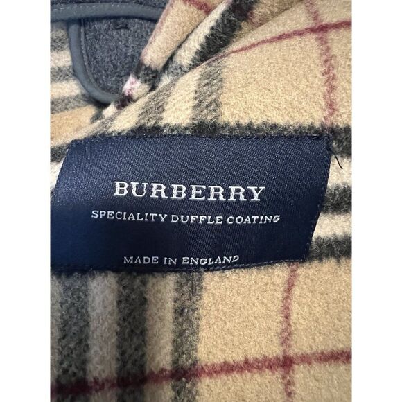 Burberry London Mens Wool Duffle Toggle Coat IT 52 US 42 Gray Nova Check Plaid - Picture 8 of 10